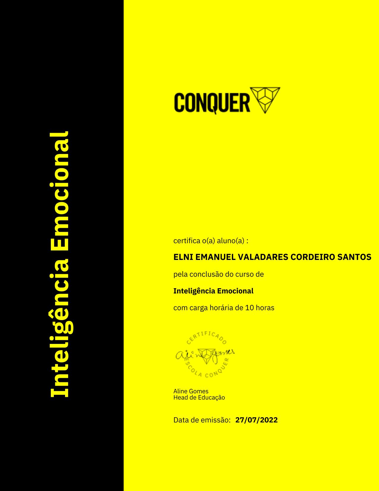 Certificado de Inteligência Emocional